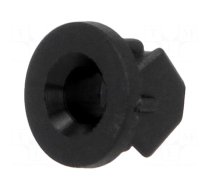 LED holder | 3mm | one-piece | black | UL94V-2 | L: 6.5mm | Mat: polyamide