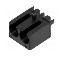 LED housing | 3mm | polyamide | angular | black | UL94V-2 | H: 6mm