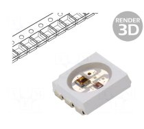 Programmable LED | SMD | 2121 | RGB | 2.2x2.2x1.05mm | 10kHz