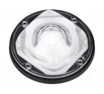 LED lens | round | silicone | transparent | Colour: black | H: 20.7mm