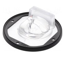 LED lens | round | silicone | transparent | Colour: black | H: 26.9mm