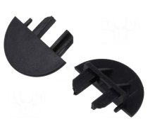 Cap for LED profiles | black | MICRO-NK | with hole