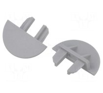 Cap for LED profiles | grey | MICRO-NK | with hole