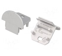 Cap for LED profiles | silver | 2pcs | ABS | with hole | DEEP10