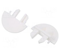 Cap for LED profiles | white | MICRO-NK | with hole