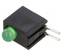 LED | in housing | 3mm | No.of diodes: 1 | green | 20mA | Lens: diffused