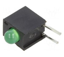 LED | in housing | 3mm | No.of diodes: 1 | green | 20mA | Lens: diffused