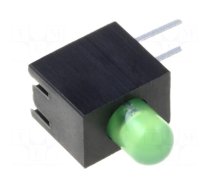 LED | in housing | 3mm | No.of diodes: 1 | green | 20mA | Lens: diffused