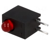 LED | in housing | 3mm | No.of diodes: 1 | red | 20mA | Lens: red,diffused