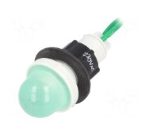 Indicator: LED | prominent | green | 230VAC | Ø13mm | leads 300mm