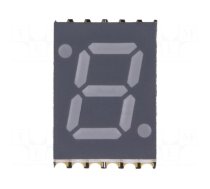 Display: LED | 7-segment | 7mm | 0.28" | No.char: 1 | green | 30mcd | SMD