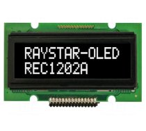 Display: OLED | alphanumeric | 12x2 | Dim: 55.7x32x11mm | white | PIN: 15