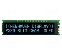 Display: OLED | alphanumeric | 20x2 | Dim: 92x23.3x2.5mm | blue | PIN: 20