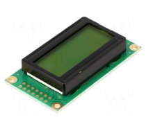 Display: LCD | alphanumeric | STN Positive | 8x2 | yellow-green | LED