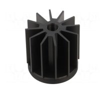 Heatsink | LED | W: 45mm | H: 38mm | black | Shape: round | STAR LED