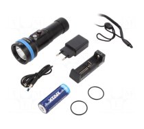 Torch: LED diving | L: 165.6mm | 30lm,700lm,1400lm,2500lm | Ø: 54mm