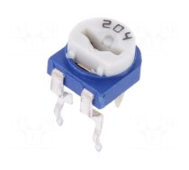 Potentiometer: mounting | single turn,horizontal | 200kΩ | 100mW