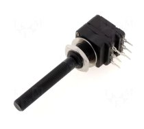 Potentiometer: shaft | single turn | 10kΩ | 100mW | THT | 6mm | plastic