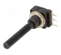 Potentiometer: shaft | single turn | 25kΩ | 200mW | THT | 6mm | plastic