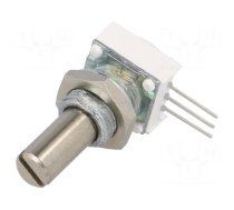 Potentiometer: shaft | single turn | 2.5kΩ | 1W | ±10% | 6.35mm | THT