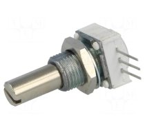 Potentiometer: shaft | single turn | 500Ω | 1W | ±10% | 6.35mm | THT