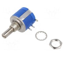 Potentiometer: shaft | multiturn | 1kΩ | 2W | ±5% | 6.3mm | linear