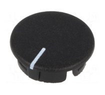 Cap | ABS | black | push-in | Pointer: white | round