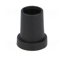 Knob | conical | thermoplastic | Øshaft: 6.35mm | Ø14x18mm | black