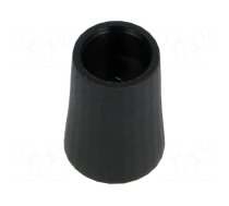 Knob | conical | thermoplastic | Øshaft: 6mm | Ø12x17mm | black | push-in