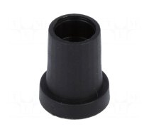 Knob | conical | thermoplastic | Øshaft: 6mm | Ø14x18mm | black | push-in