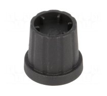 Knob | with flange | plastic | Øshaft: 4mm | Ø16.5x19.2mm | black