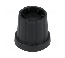 Knob | with flange | plastic | Øshaft: 6mm | Ø16.5x19.2mm | black