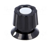 Knob | with pointer | ABS | Øshaft: 6mm | Ø19x19mm | black | Shaft: smooth