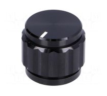 Knob | with pointer | aluminium | Øshaft: 6.35mm | Ø22x19mm | black