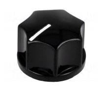 Knob | with pointer | bakelite | Øshaft: 6.35mm | Ø19x12.7mm | black