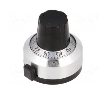 Precise knob | with counting dial | Shaft d: 6.35mm | Ø22.2mm