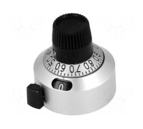 Precise knob | with counting dial | Shaft d: 6.35mm | Ø22.2x22.2mm