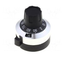 Precise knob | with counting dial | Shaft d: 6.35mm | Ø22.8x25mm