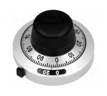 Precise knob | with counting dial | Shaft d: 6.35mm | Ø46mm