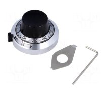 Precise knob | with counting dial | Shaft d: 6.35mm | Ø46x25mm