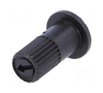 Knob | with flange | black | Ø6mm | Flange dia: 9mm