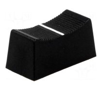 Knob | slider | black | 23x11x11mm | width shaft 6,3mm | plastic