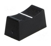 Knob | slider | black | 23x11x11mm | Width shaft 4mm | plastic