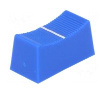 Knob | slider | blue | 23x11x11mm | Width shaft 4mm | plastic