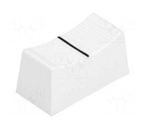 Knob | slider | white | 23x11x11mm | Width shaft 3/4mm | plastic