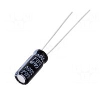 Capacitor: electrolytic | THT | 0.47uF | 350VDC | Ø5x11mm | Pitch: 2mm