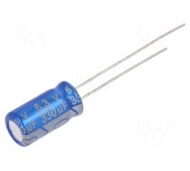 Capacitor: electrolytic | THT | 330uF | 6.3VDC | Ø6.3x11.5mm | ±20%