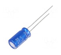 Capacitor: electrolytic | THT | 47uF | 35VDC | Ø6.3x11.5mm | ±20%