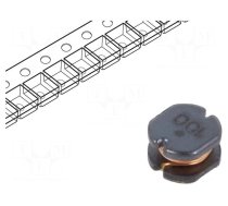 Inductor: wire | SMD | 10uH | 1.3A | ±20% | Q: 10 | Ø: 5mm | H: 3mm | 130mΩ