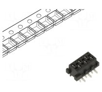 Micro-MaTch | socket | female | PIN: 6 | SMT | on PCBs | Layout: 2x3